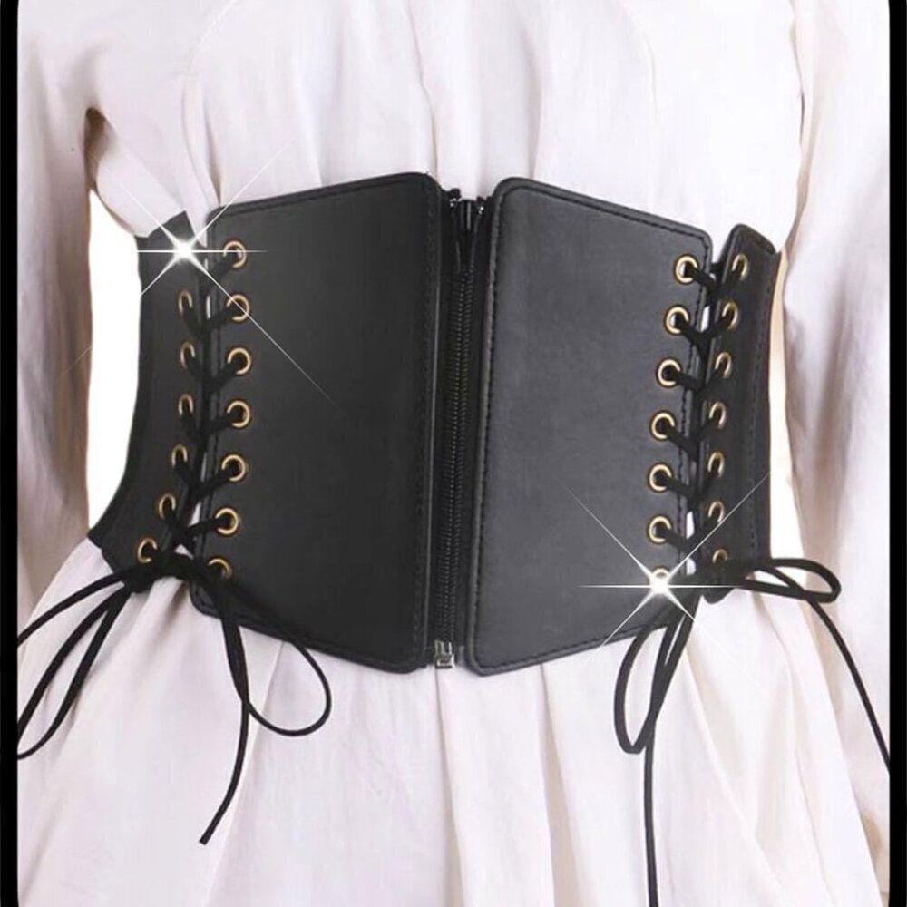 Leather Corset Women Plus Size Waist Shaping Underbust Halloween Accessory